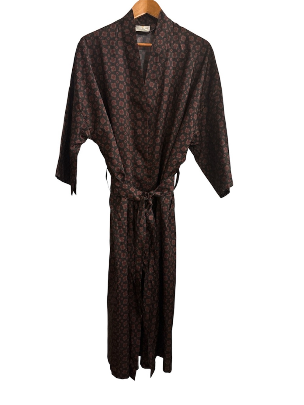 VTG Bill Blass Geometric Medallion Men’s Robe OSFA Made In USA With Belt Grandpa